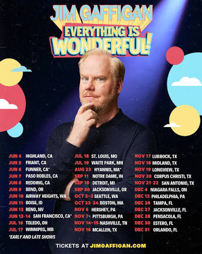 Jim Gaffigan tour poster — 2026
